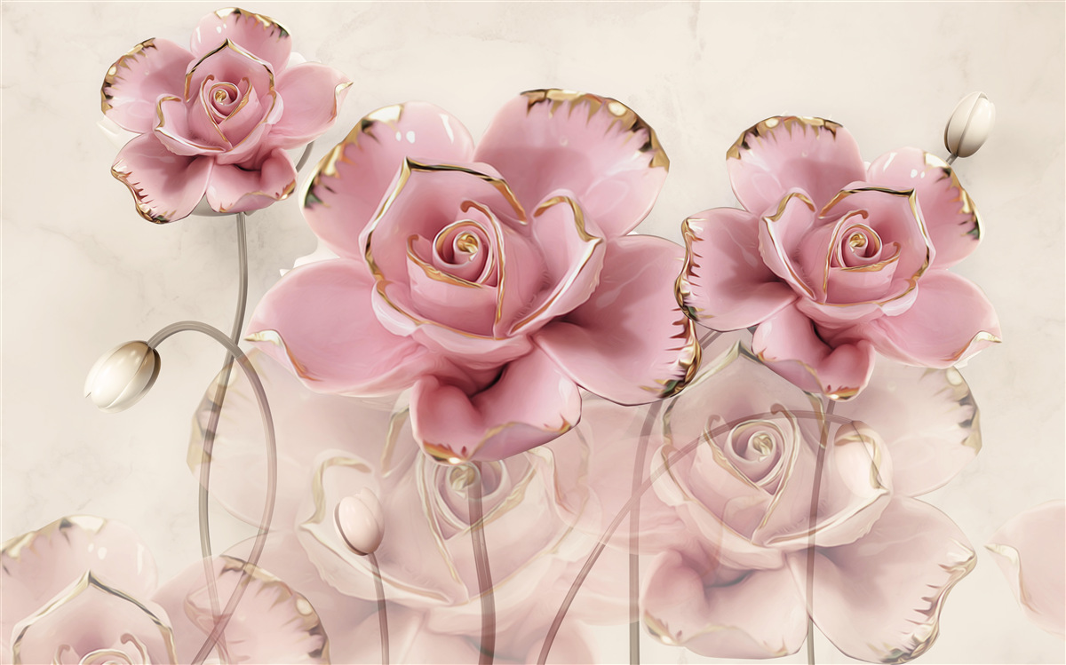 Fototapeta stylowa różowa róża z delikatnymi policzkami