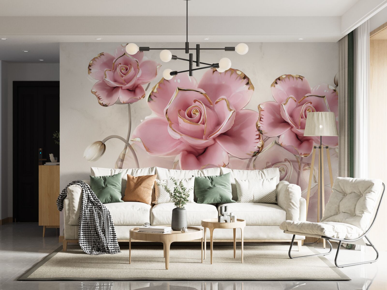 Fototapeta stylowa różowa róża z delikatnymi policzkami