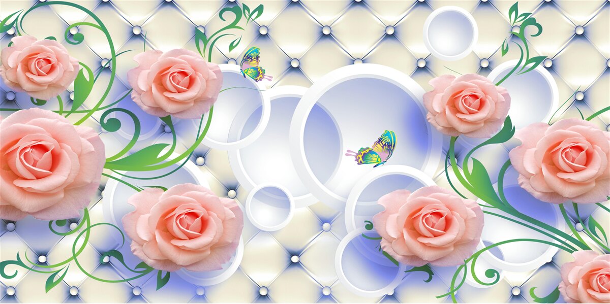 Fototapeta na gałęziach kwitną pąki róż herbacianych