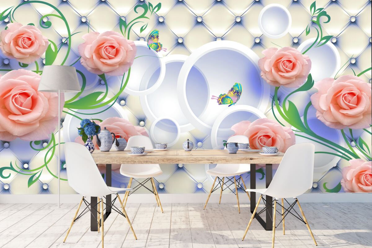 Fototapeta na gałęziach kwitną pąki róż herbacianych