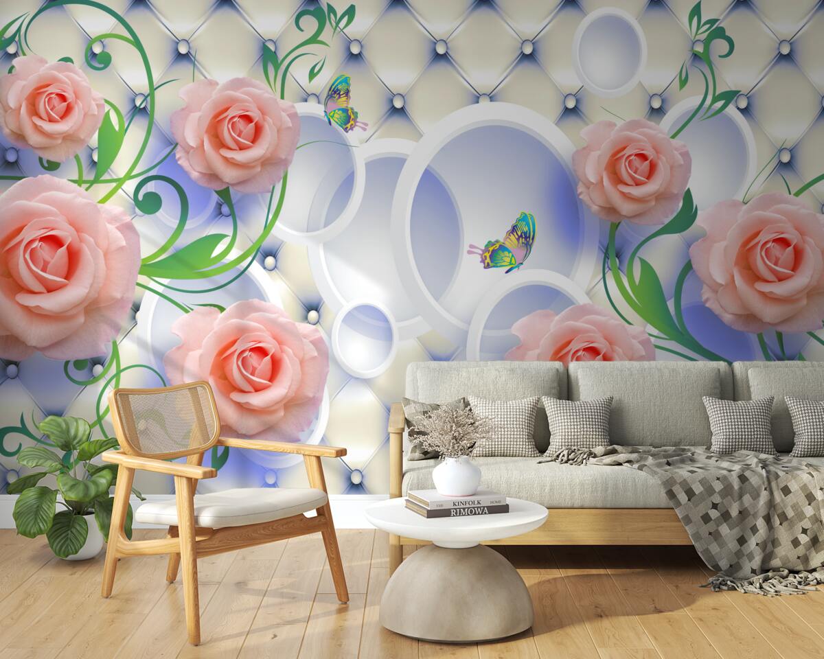 Fototapeta na gałęziach kwitną pąki róż herbacianych