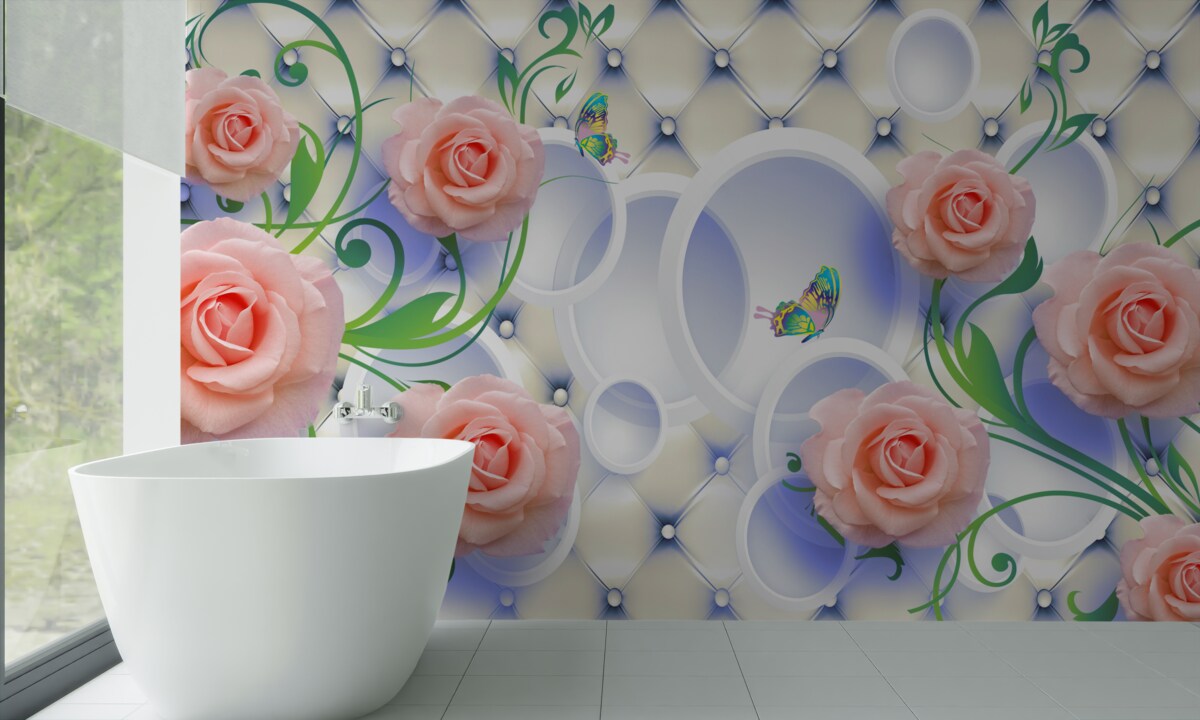 Fototapeta na gałęziach kwitną pąki róż herbacianych