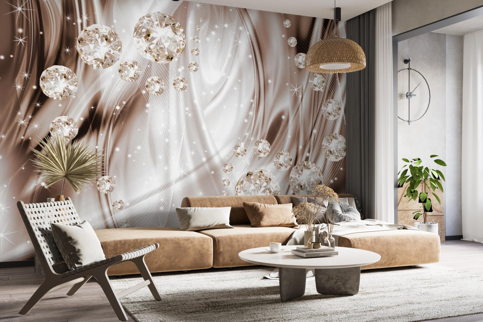 Fototapeta brązowy jedwab ze złotymi dodatkami