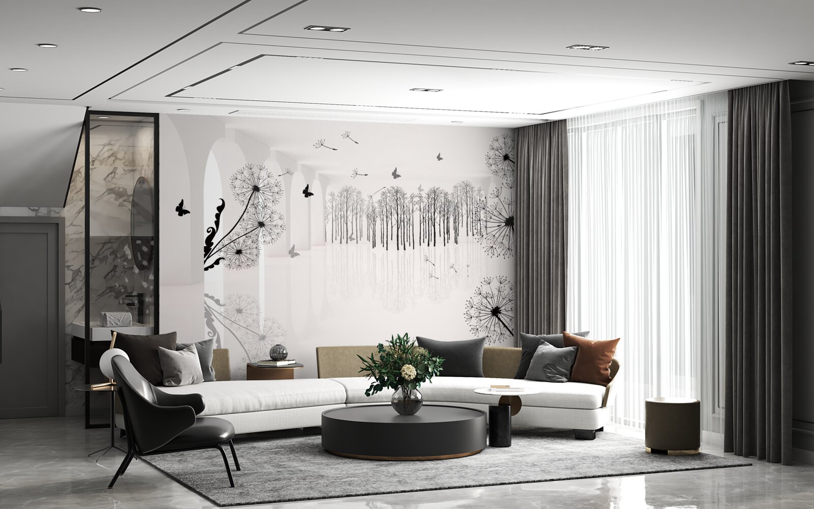 Fototapeta perspektywa mniszek powietrznych w tunelu