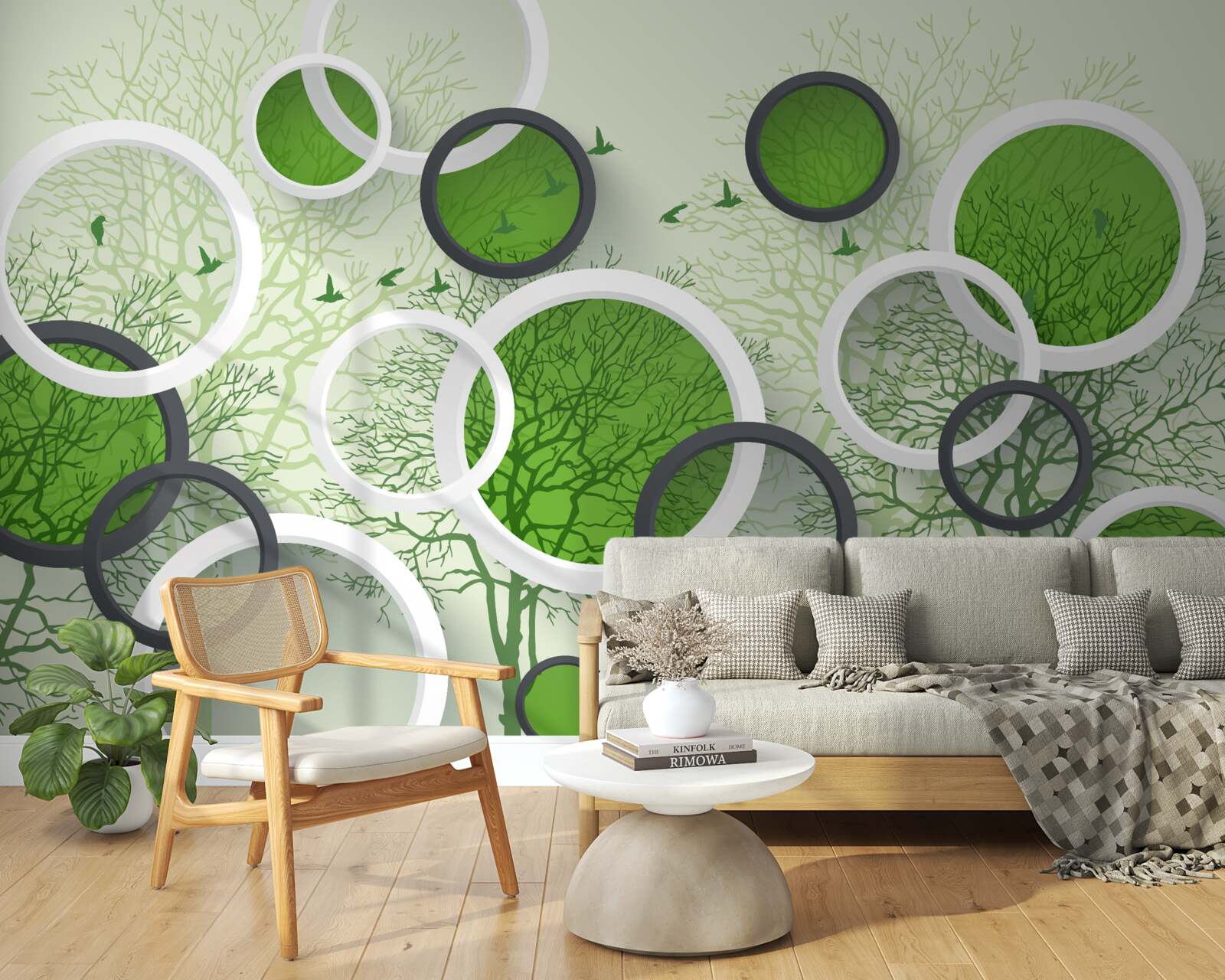 Fototapeta koła są pomalowane w kolorze drzew