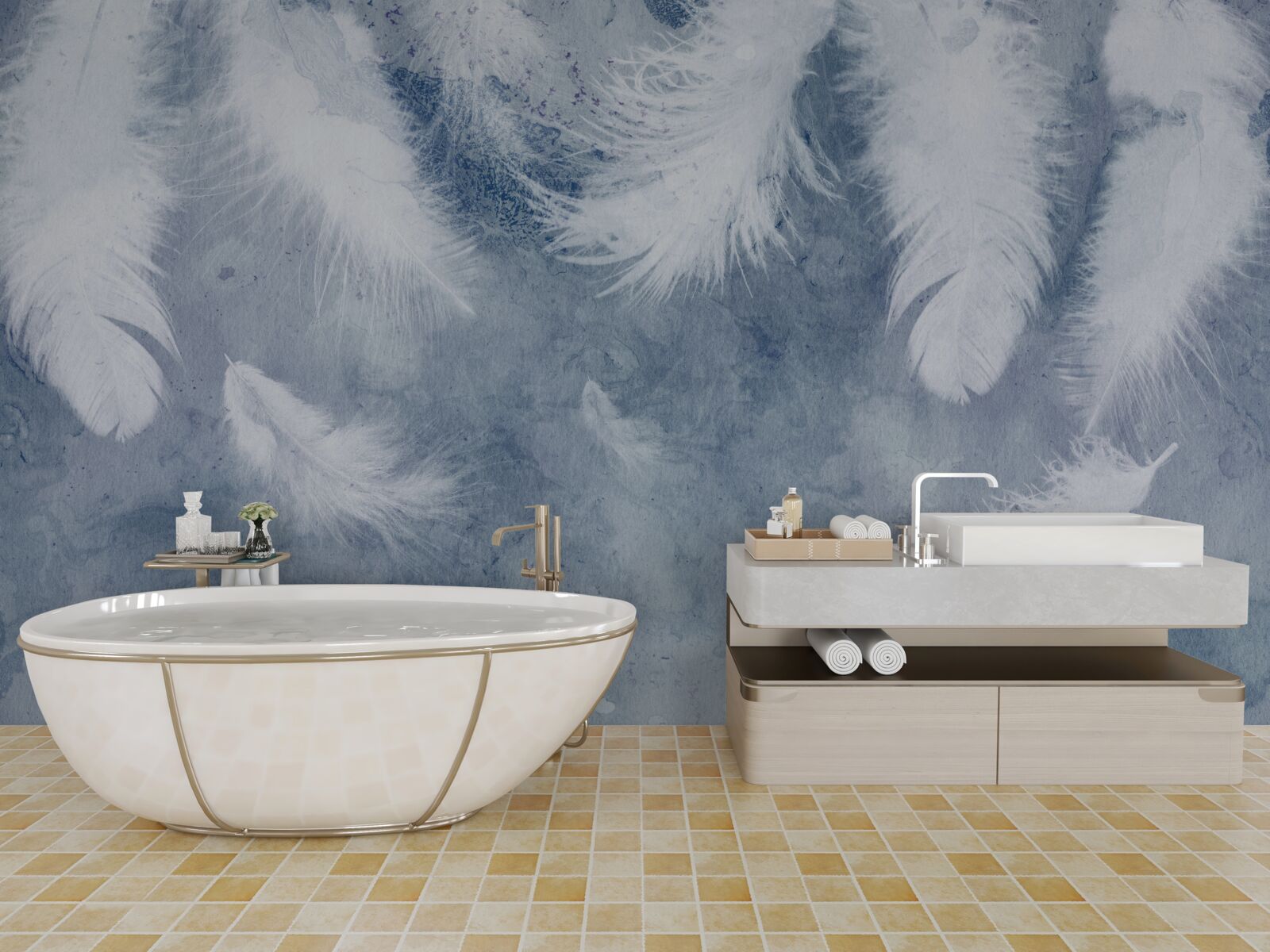 Fototapeta miękkie i luźne pióra