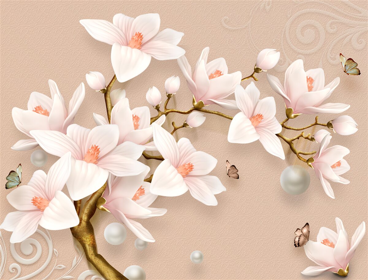 Fototapeta miękkie pąki na różowej bazie