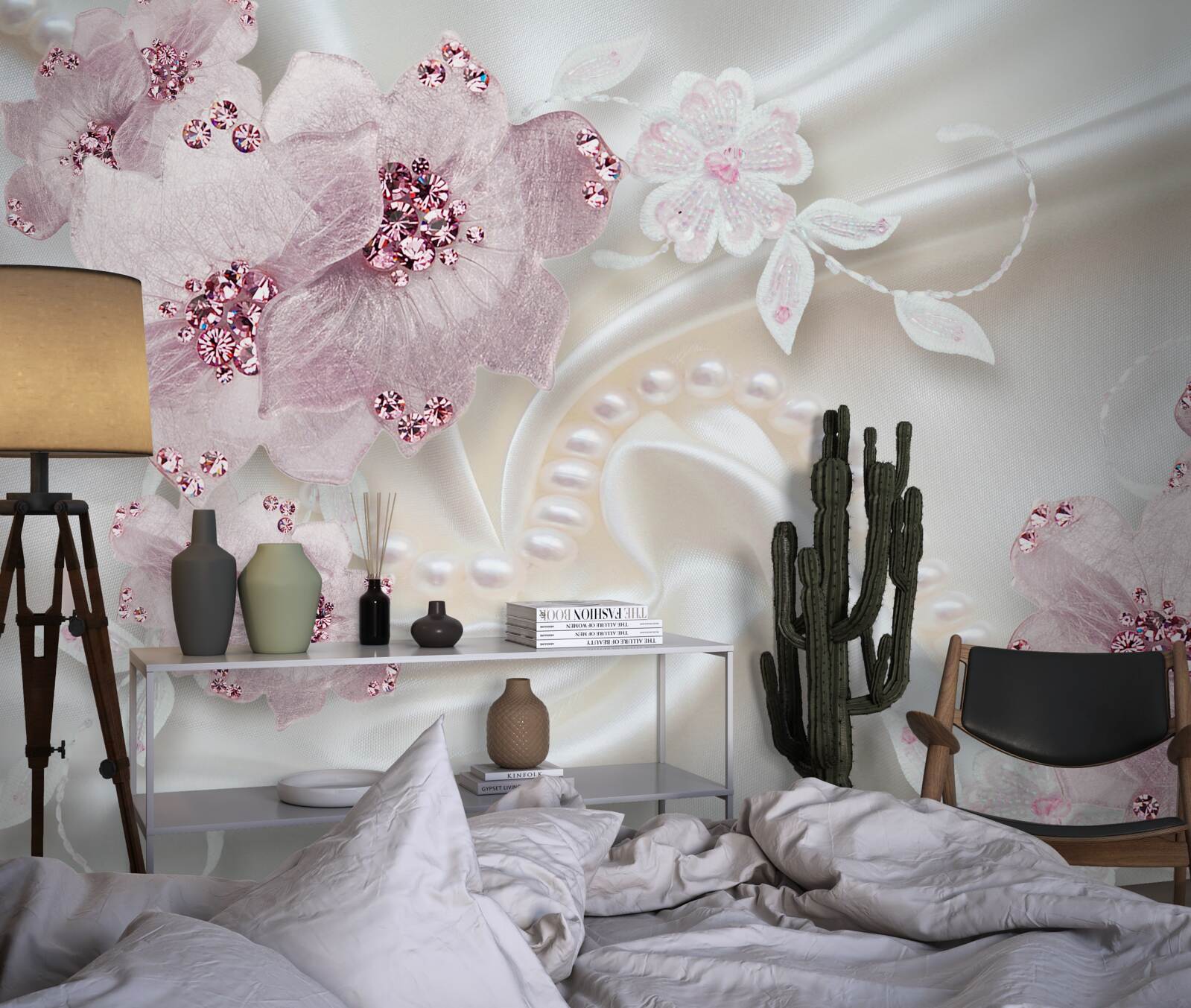 Fototapeta miękkie fioletowe pchły tekstylne na jedwabiu