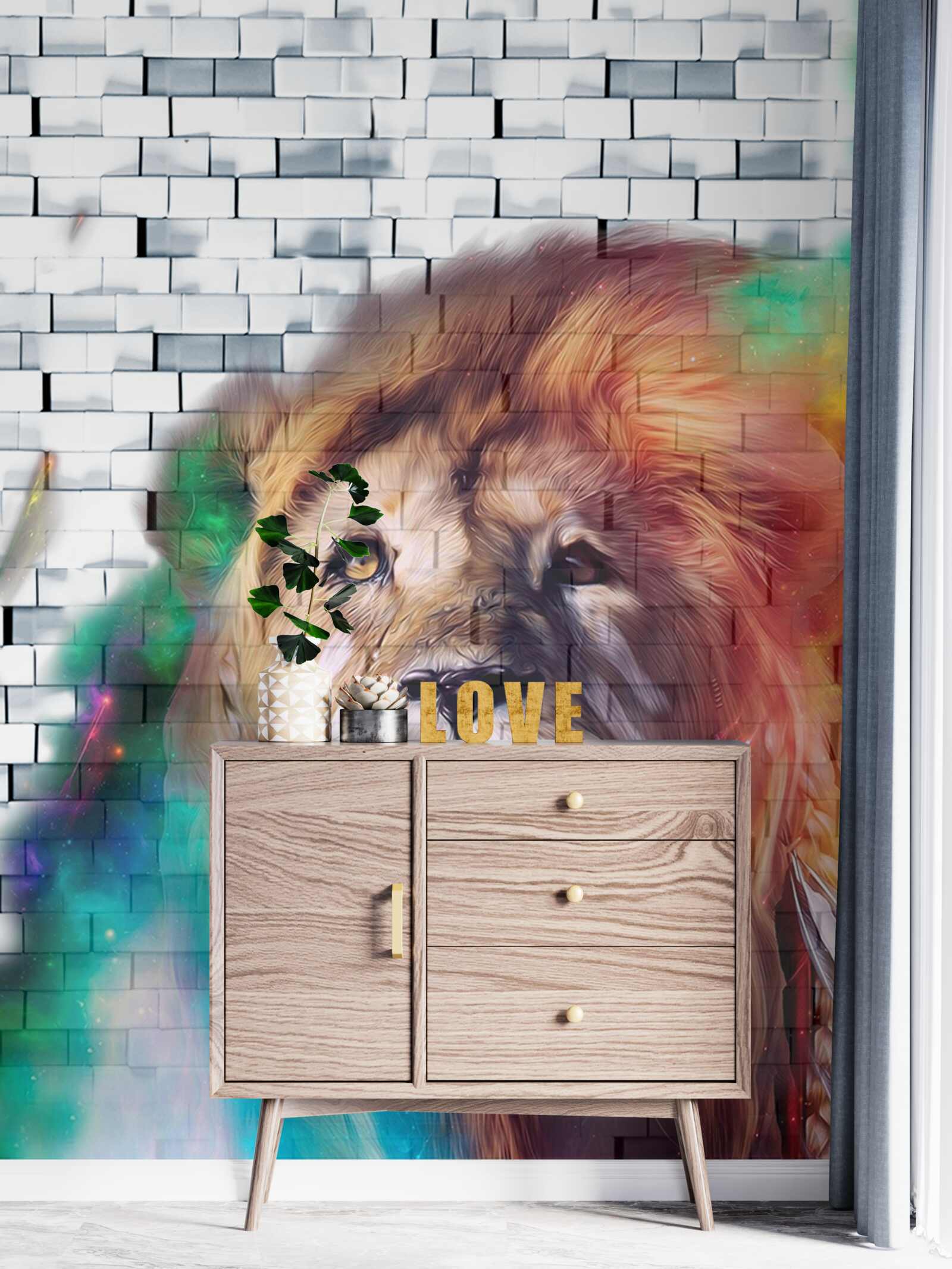 Fototapeta król bestii przedstawiony jako abstrakcja na białym tle