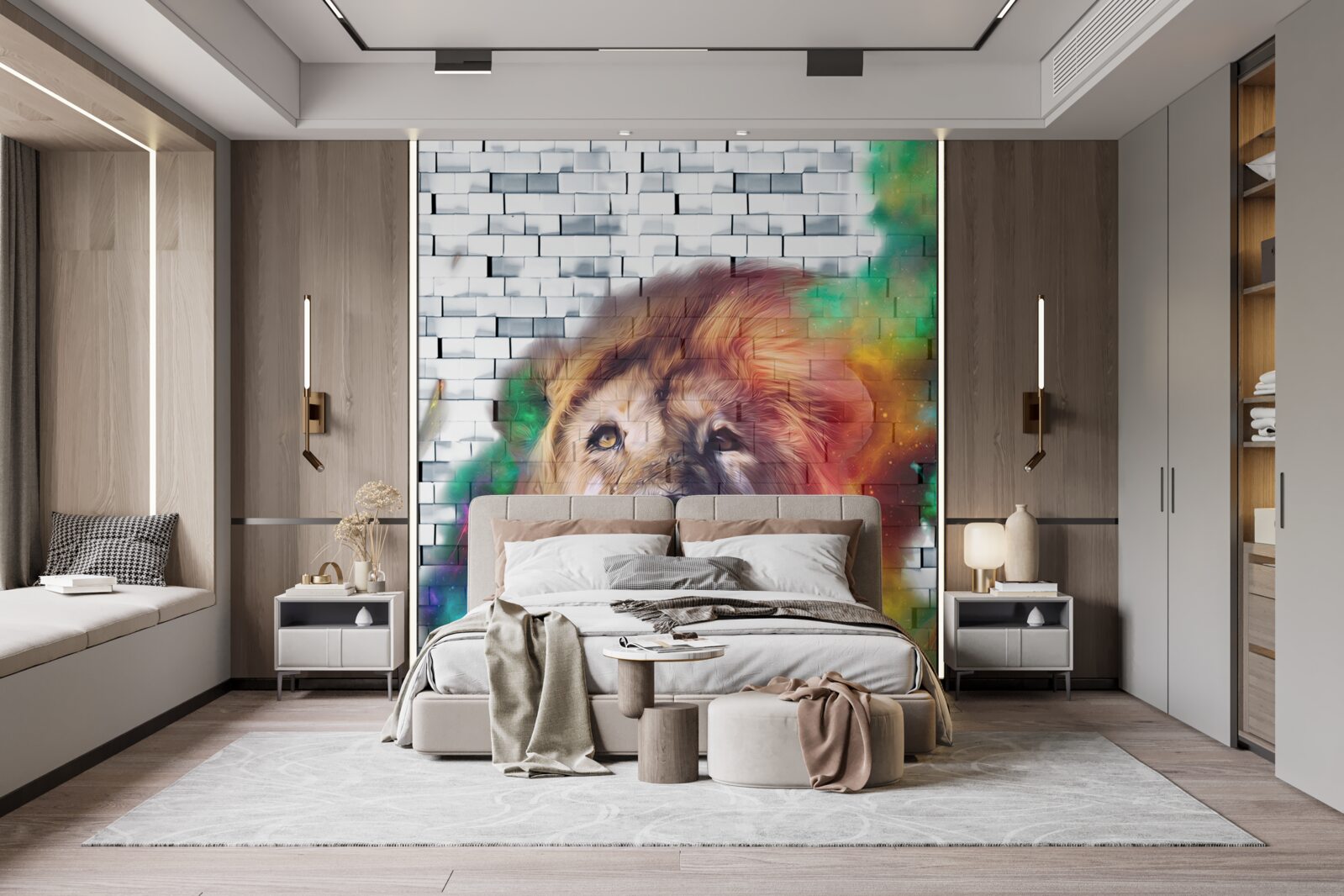 Fototapeta król bestii przedstawiony jako abstrakcja na białym tle