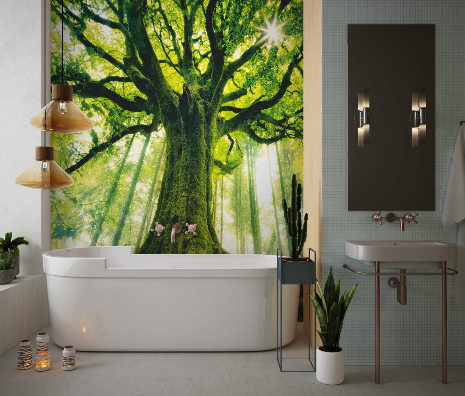 Fototapeta drzewo życia w porannym lesie