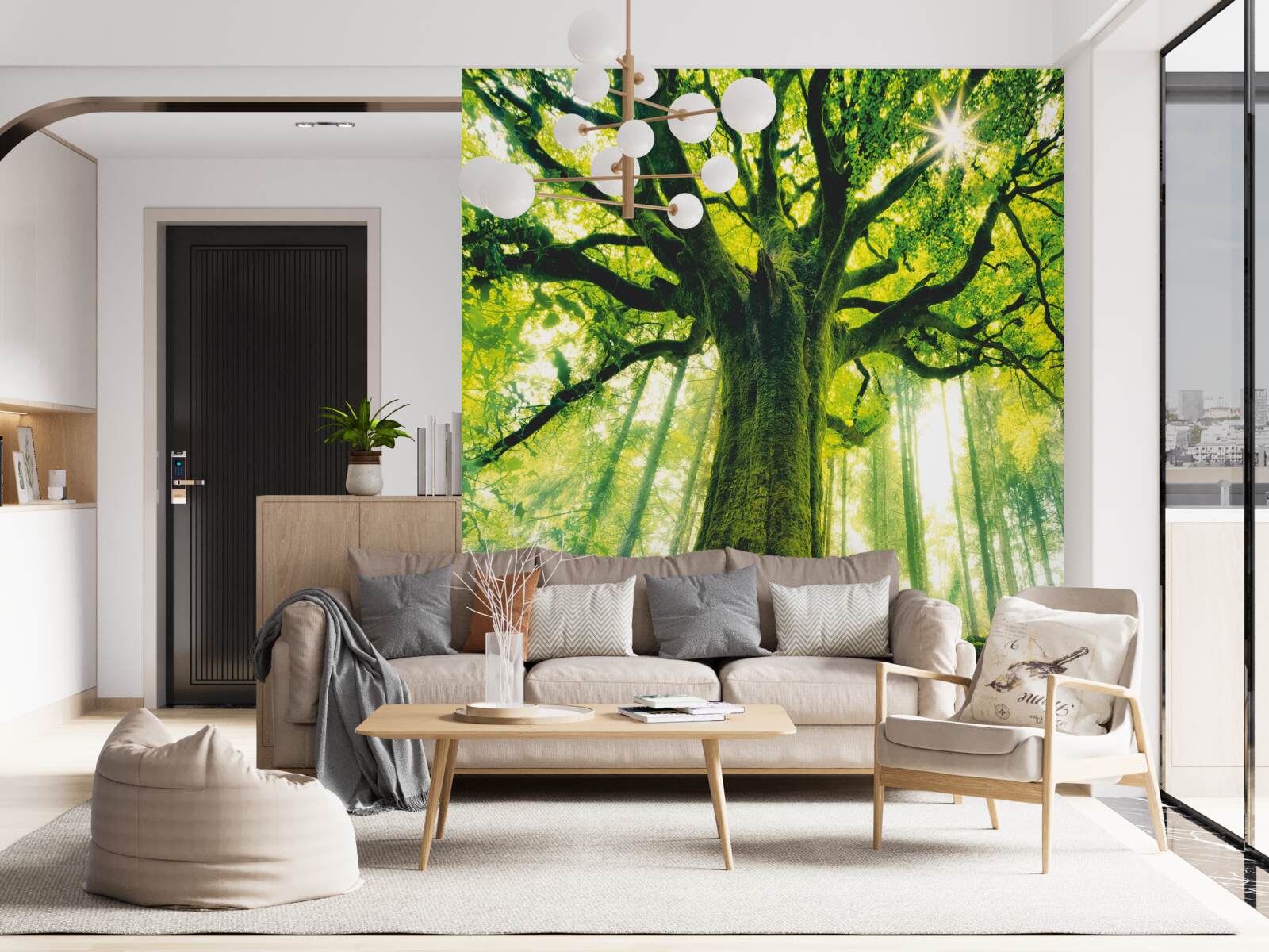 Fototapeta drzewo życia w porannym lesie