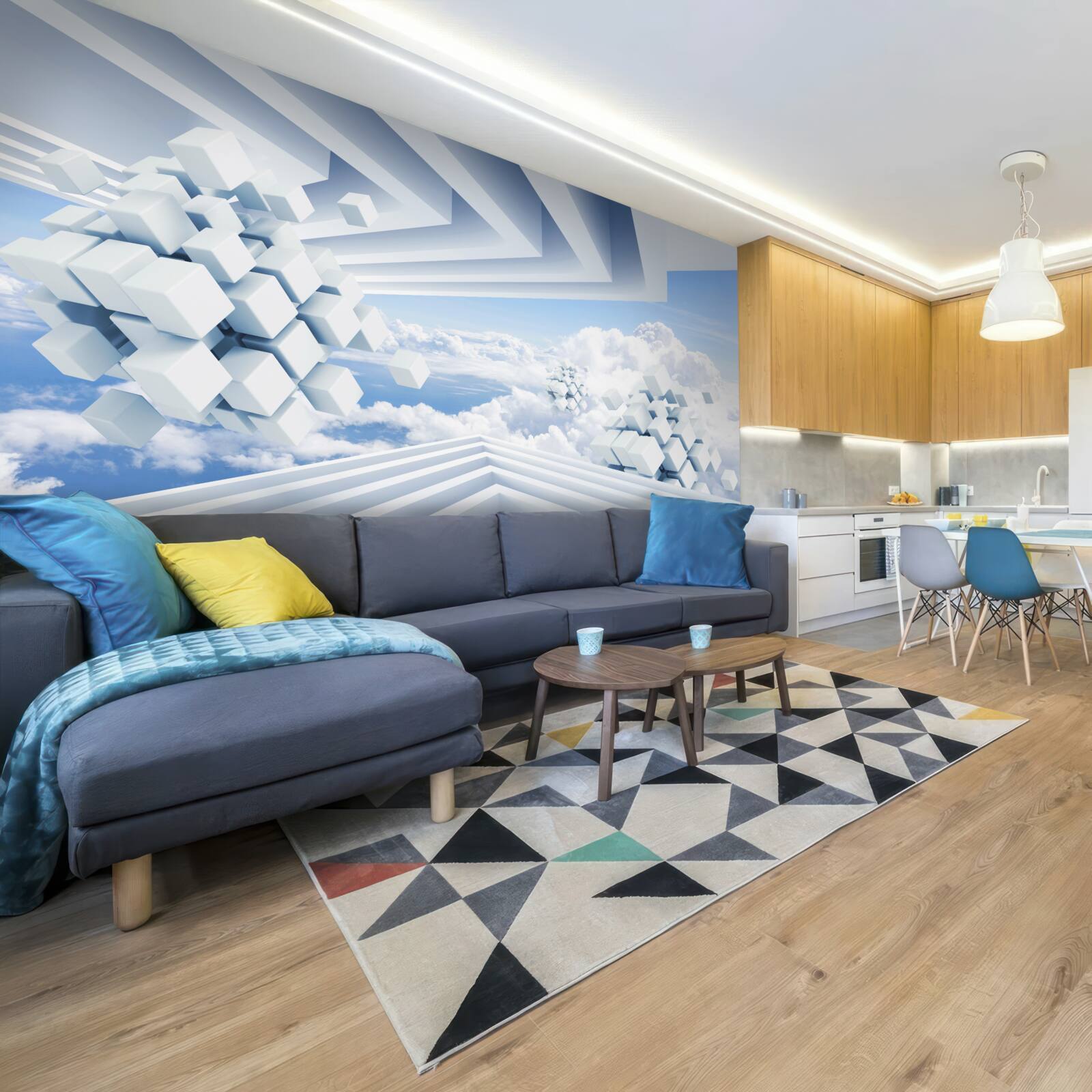 Fototapeta tekstury unoszące się w błękicie chmur