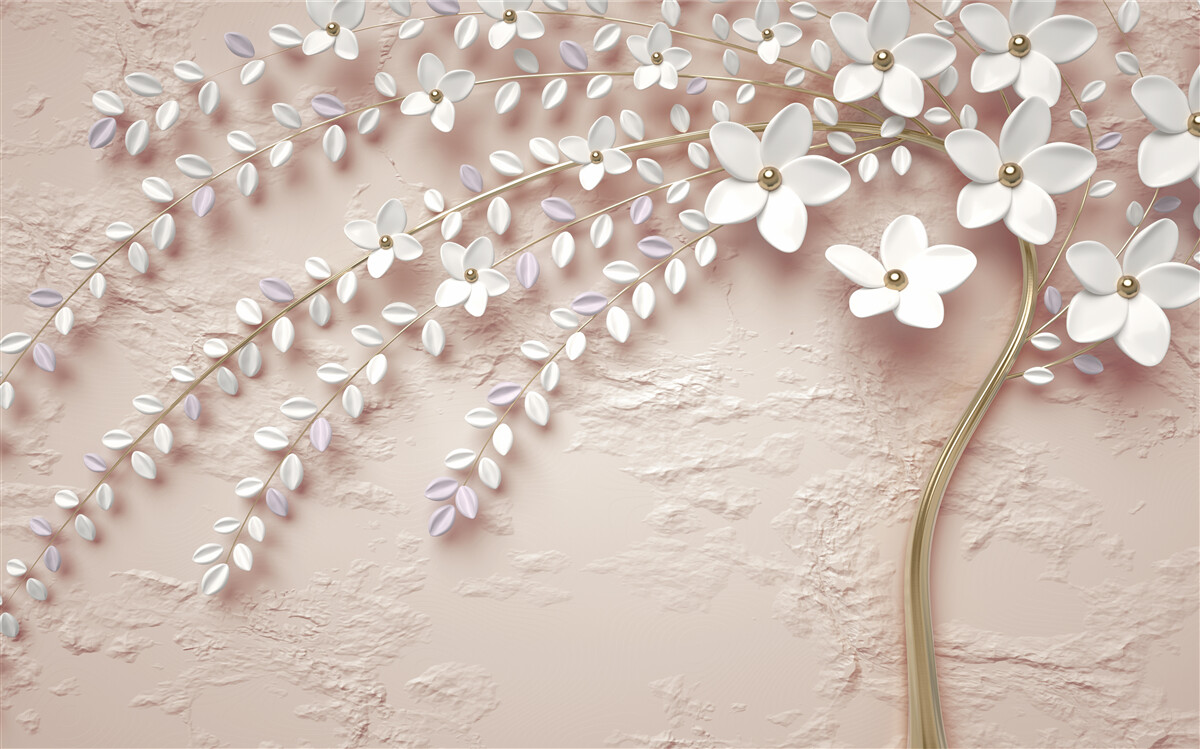 Fototapeta kwitnące drzewo z małymi kwiatami