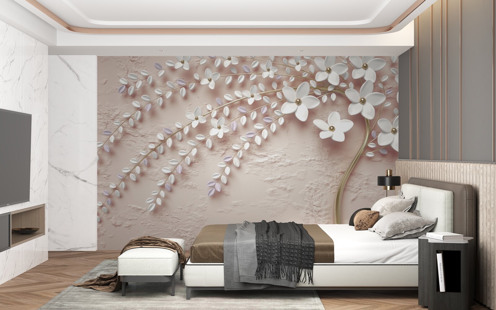 Fototapeta kwitnące drzewo z małymi kwiatami