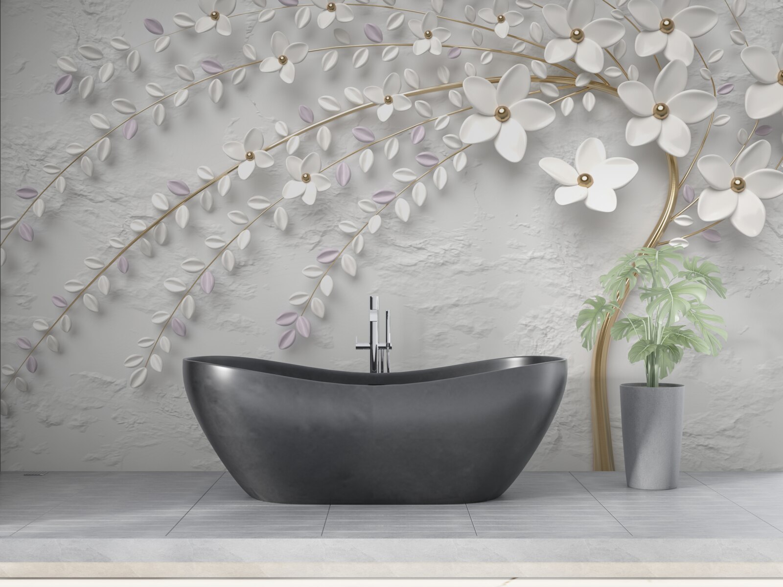 Fototapeta wiosenne drzewo ozdobione białymi kwiatami