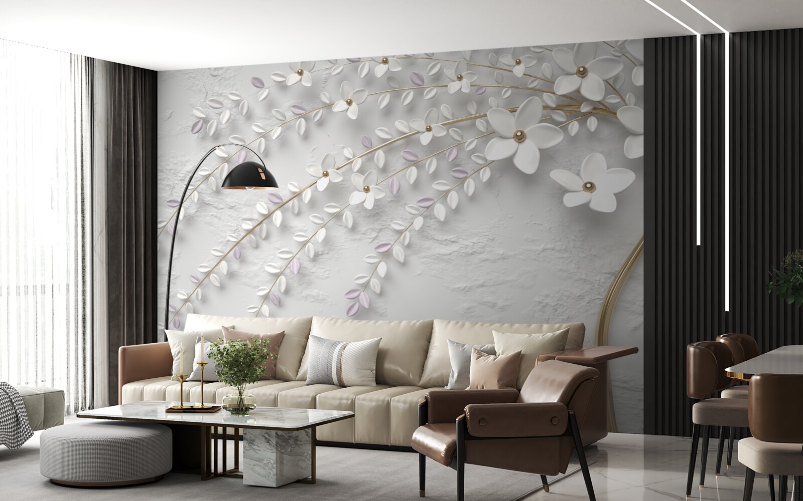 Fototapeta wiosenne drzewo ozdobione białymi kwiatami