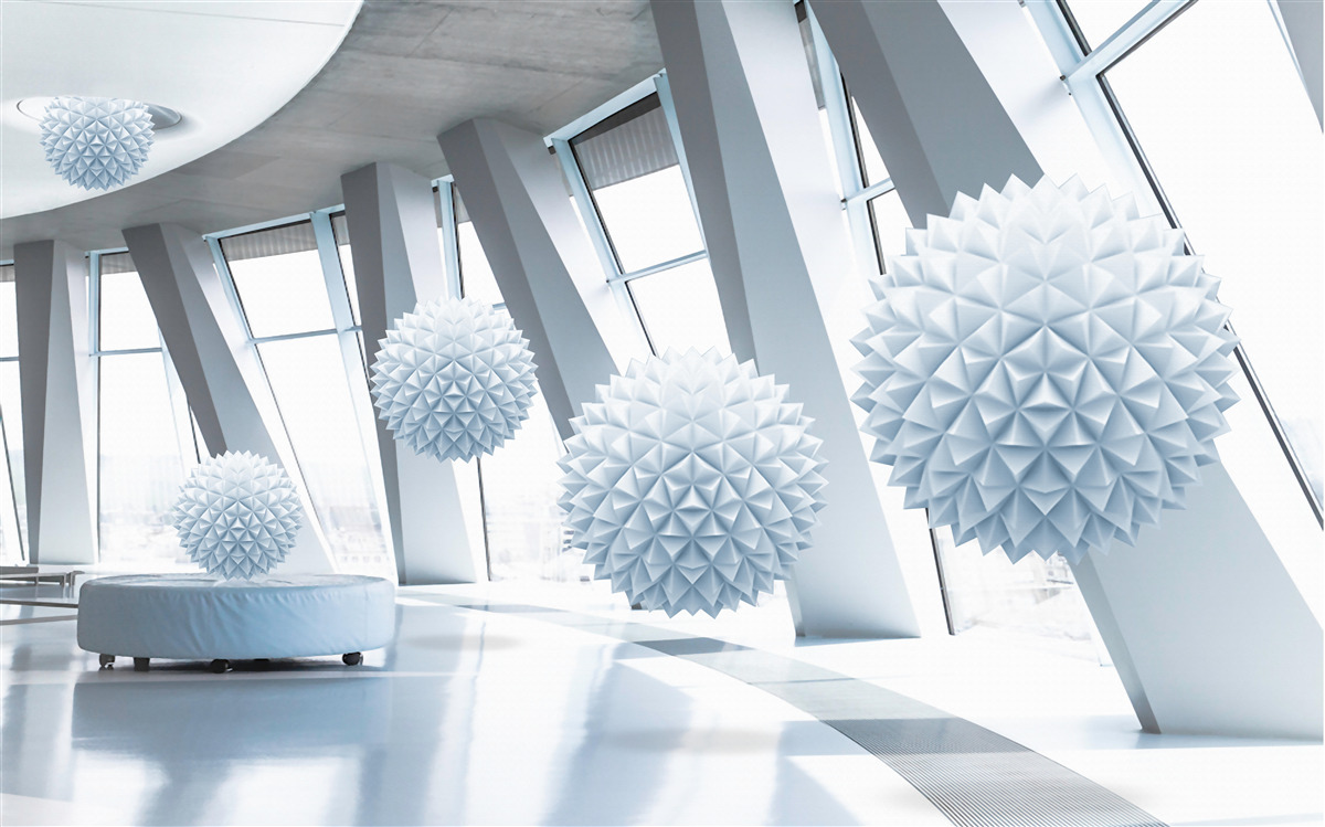 Fototapeta kule znikają w głębinach kosmosu