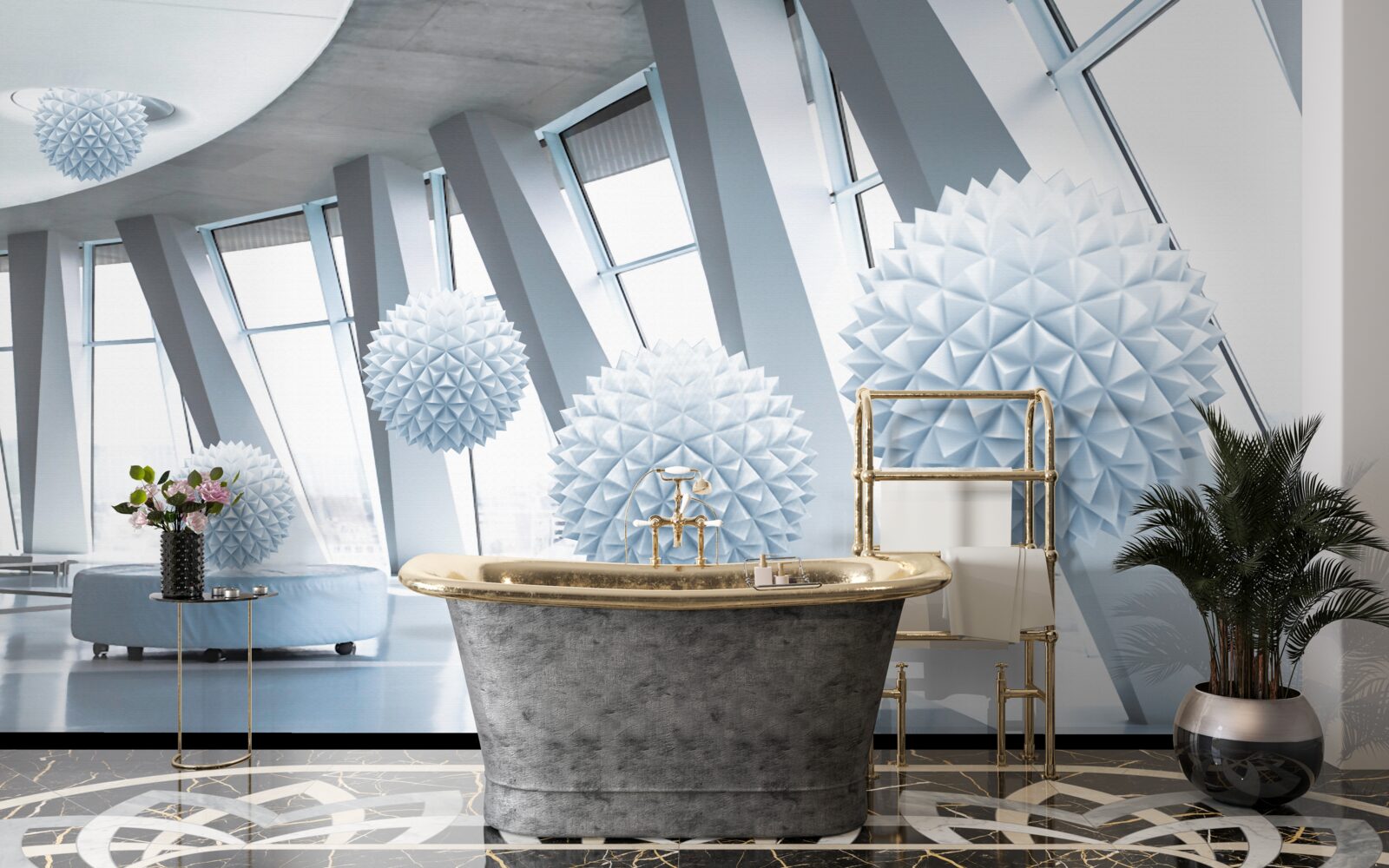 Fototapeta kule znikają w głębinach kosmosu