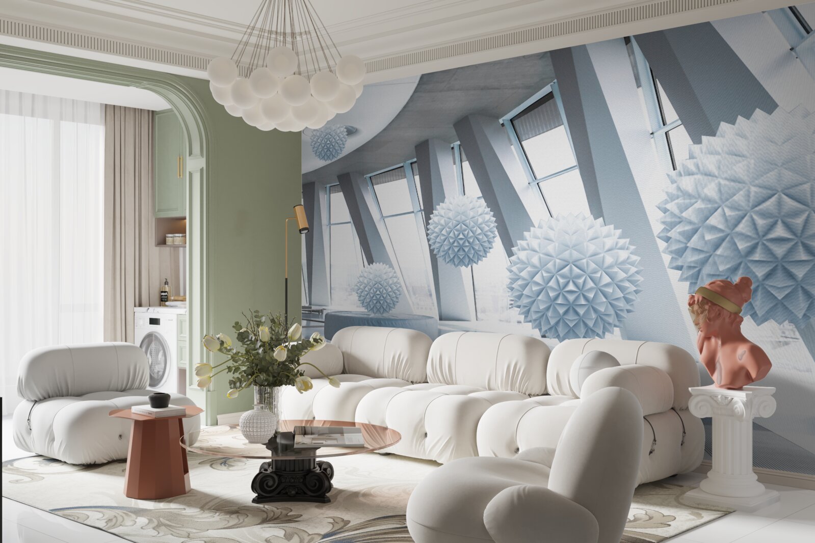 Fototapeta kule znikają w głębinach kosmosu