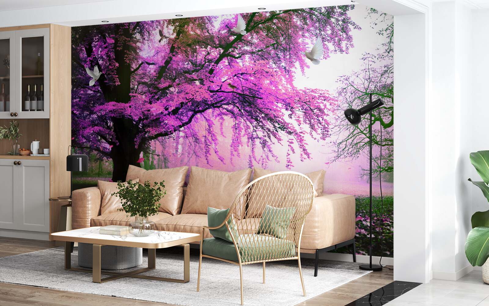 Fototapeta hipnotyzujące odcienie kwiatów wiśni