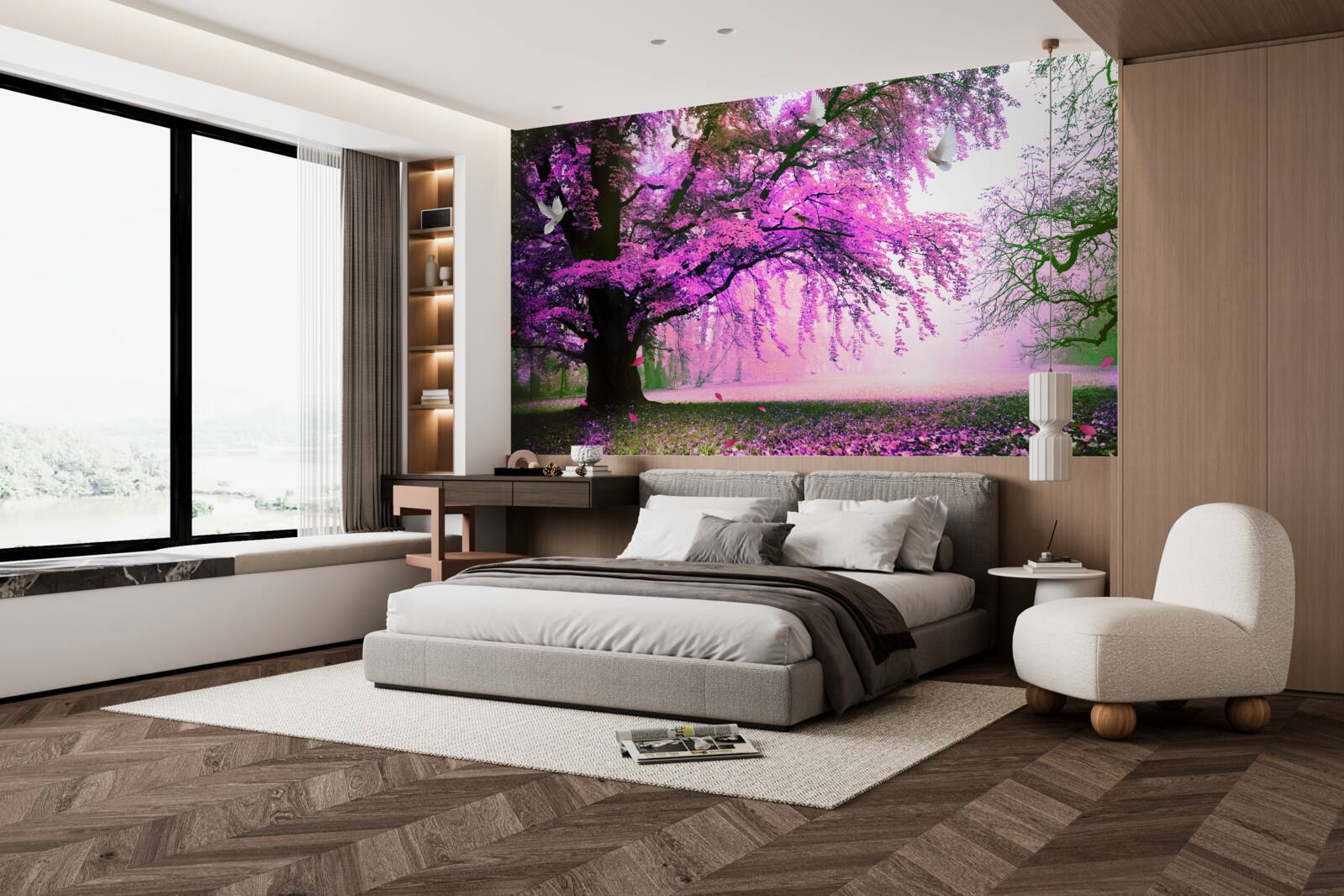 Fototapeta hipnotyzujące odcienie kwiatów wiśni