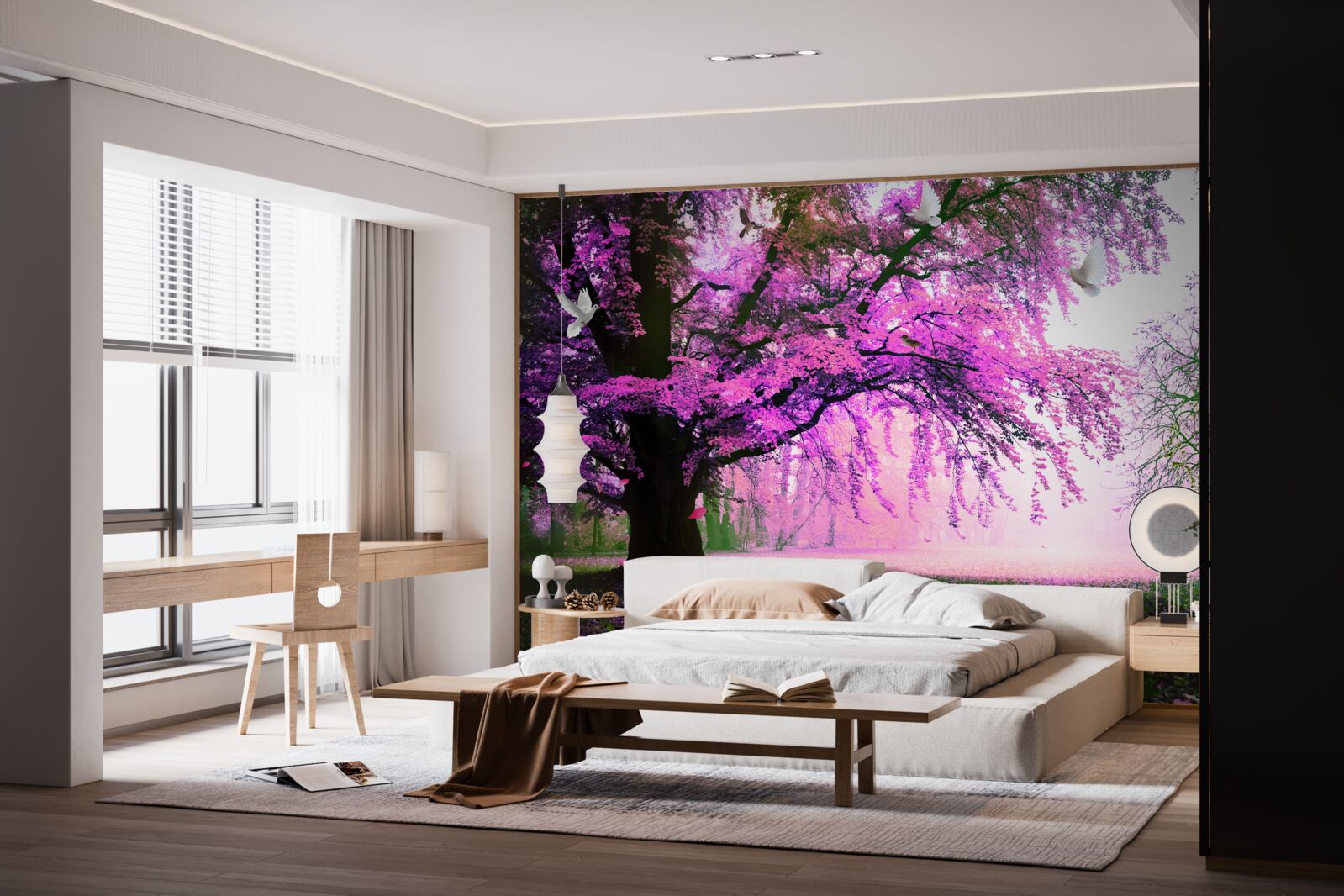 Fototapeta hipnotyzujące odcienie kwiatów wiśni