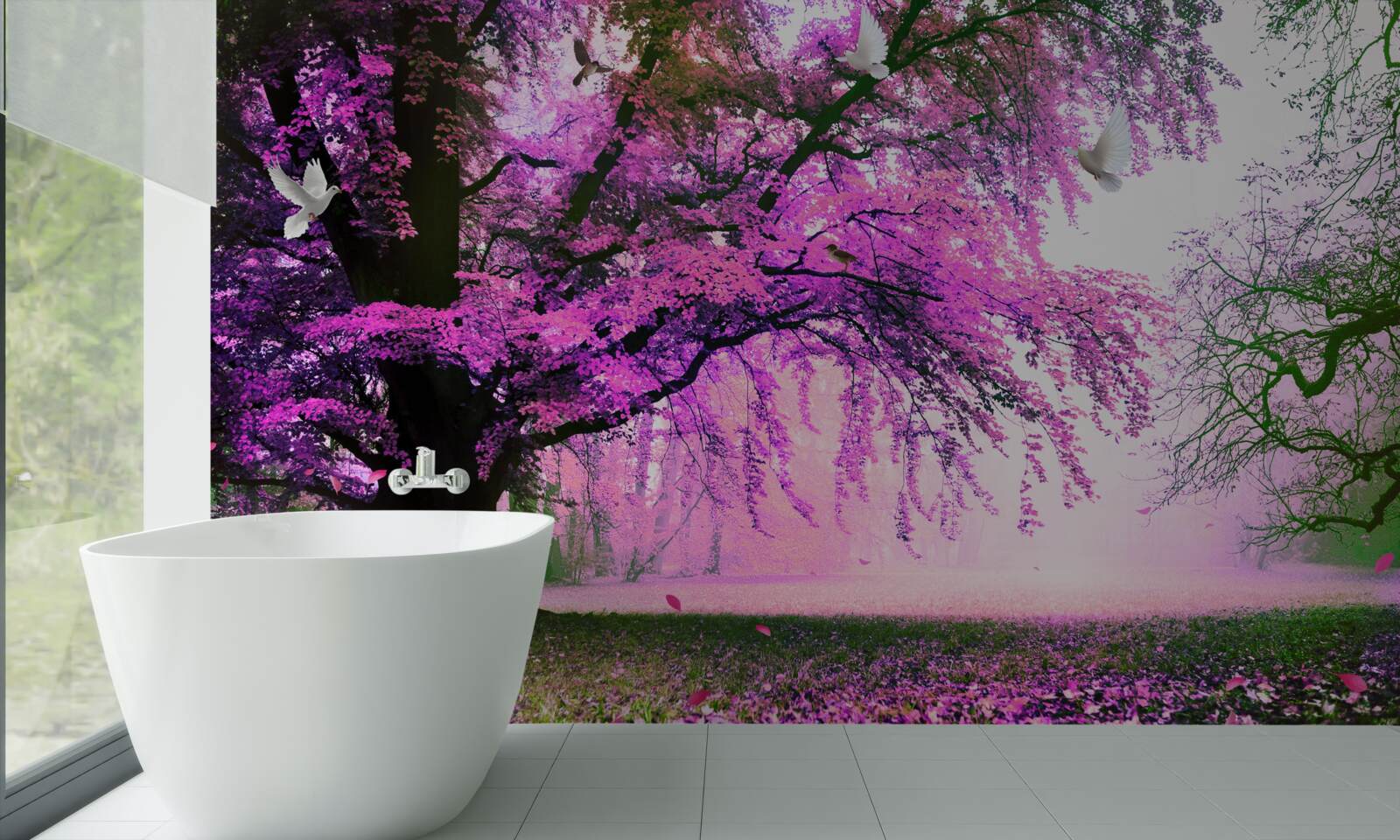 Fototapeta hipnotyzujące odcienie kwiatów wiśni