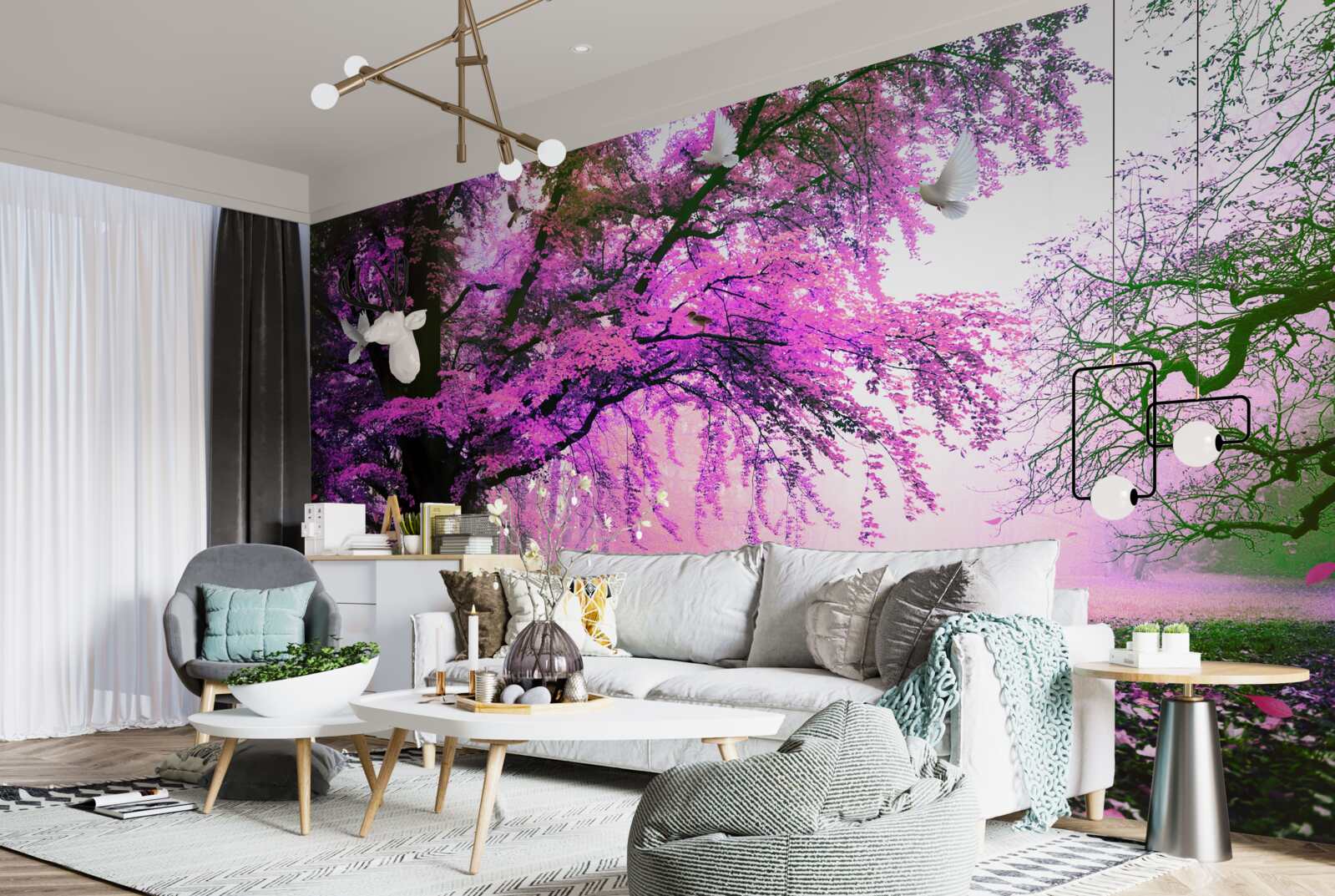 Fototapeta hipnotyzujące odcienie kwiatów wiśni