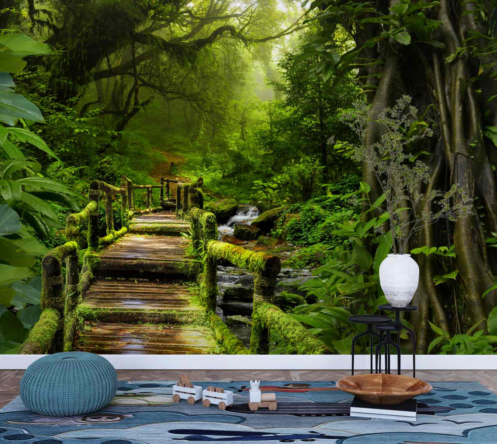 Fototapeta w azjatyckiej dżungli znajduje się wodospad