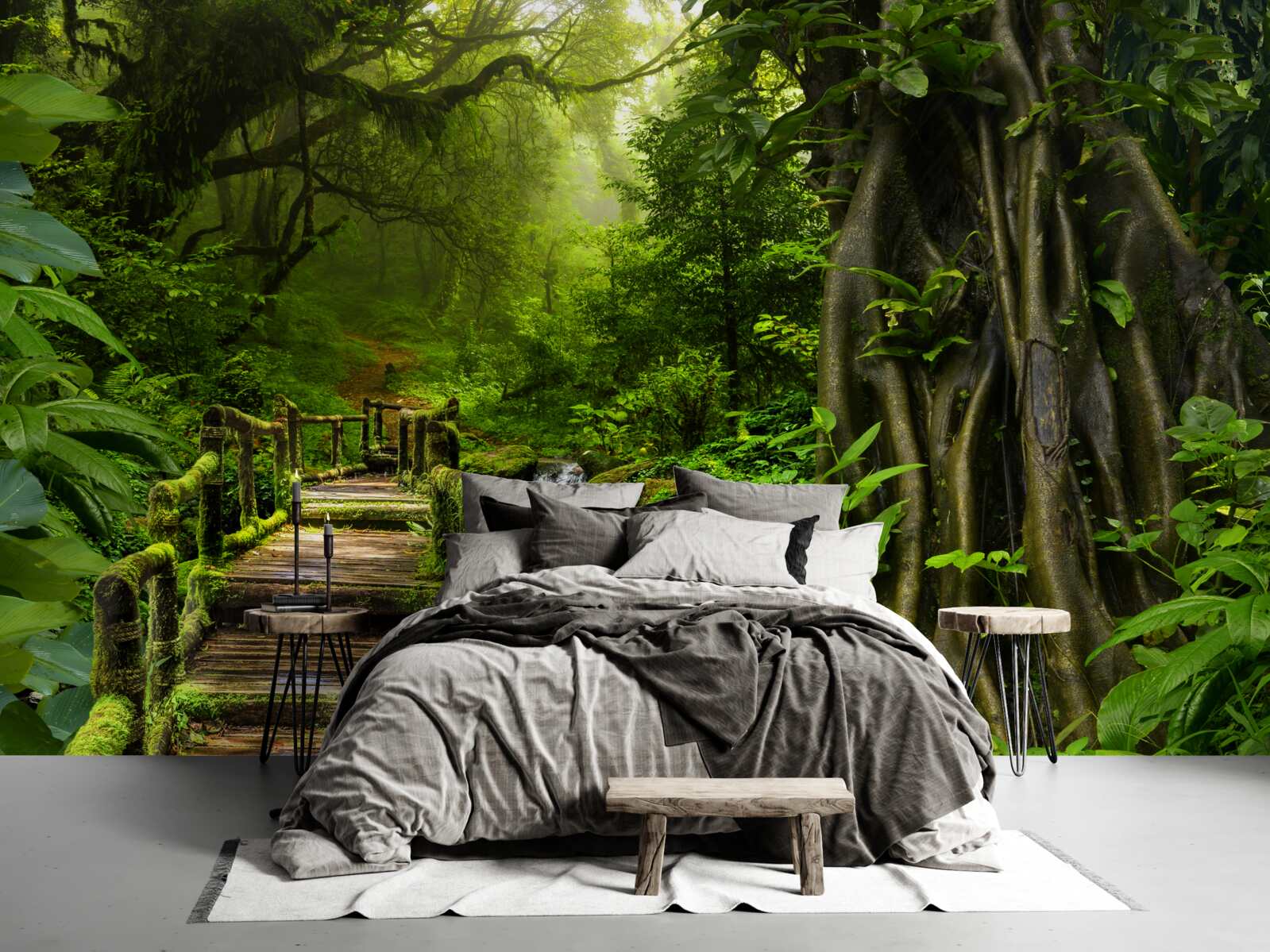 Fototapeta w azjatyckiej dżungli znajduje się wodospad