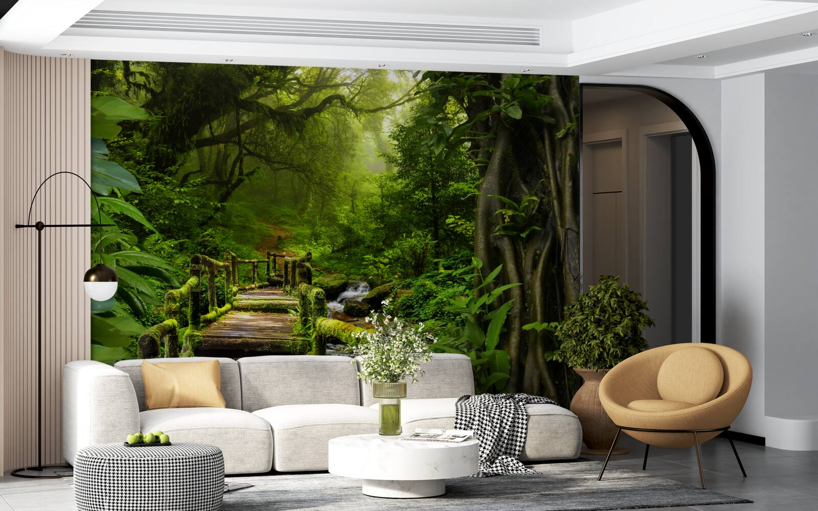 Fototapeta w azjatyckiej dżungli znajduje się wodospad