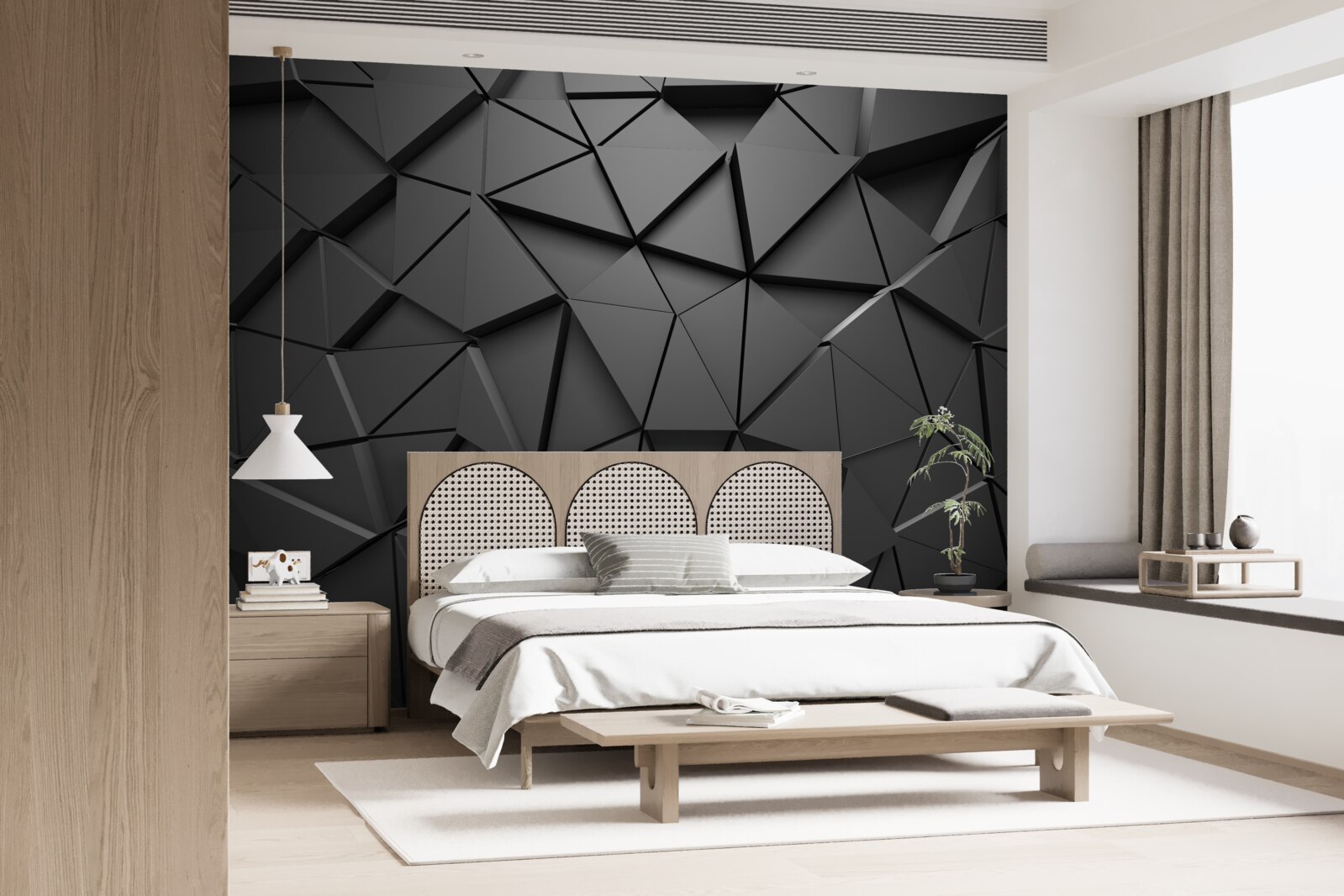 Fototapeta trójkątne kształty 3d w kolorze szarym