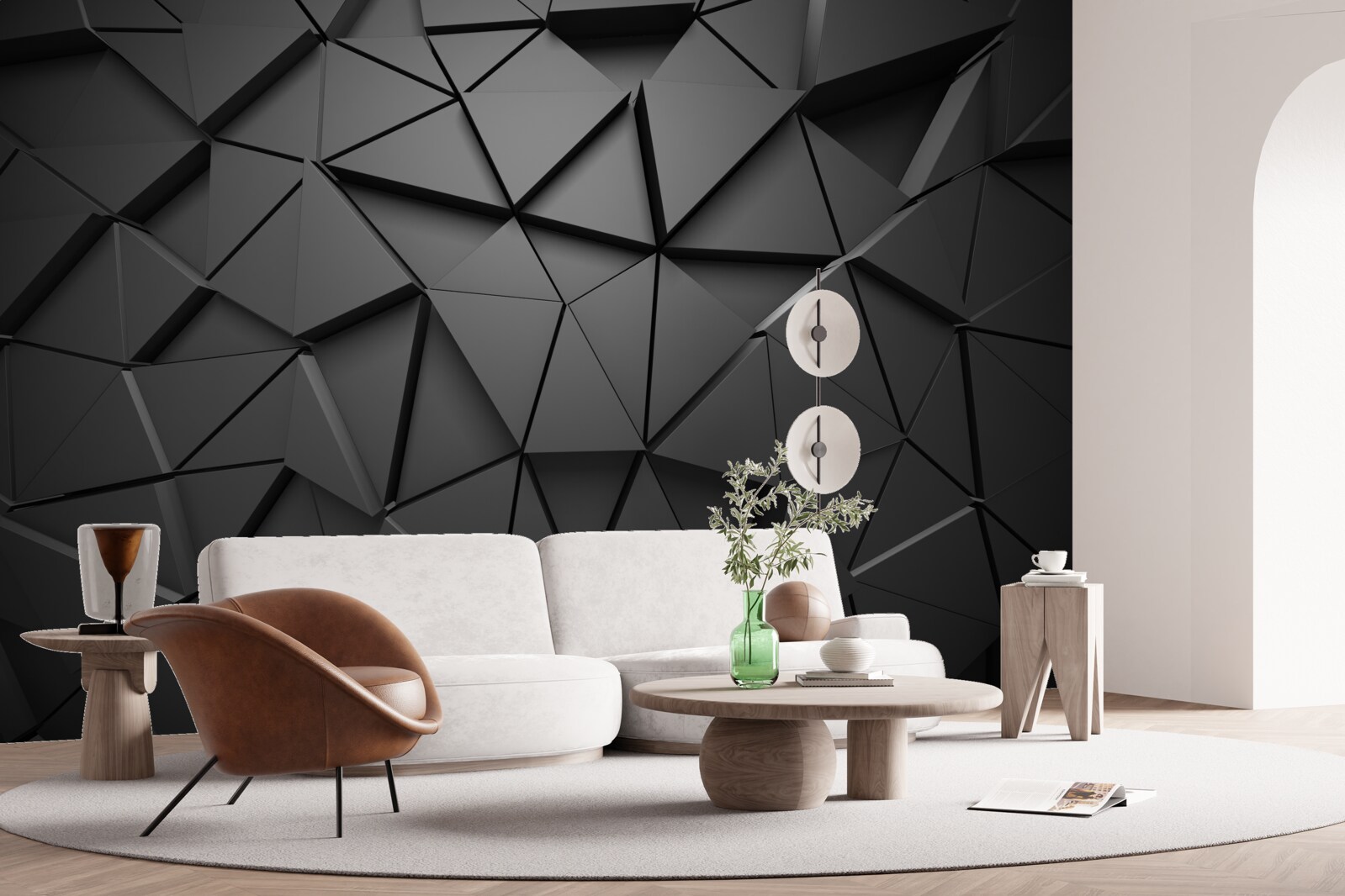 Fototapeta trójkątne kształty 3d w kolorze szarym