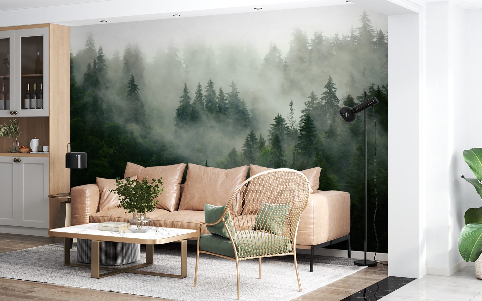 Fototapeta ciemność wśród świerków i sosn