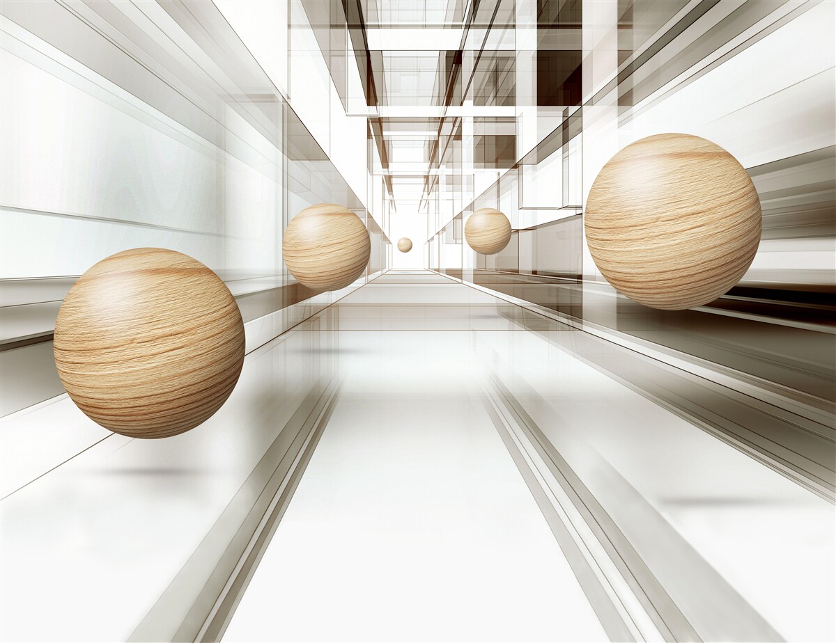 Fototapeta drewniane kule pędzą w nieskończoność