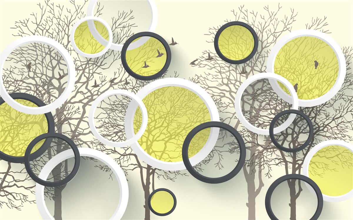 Fototapeta okręgi soczewek odzwierciedlają teksturę drzew