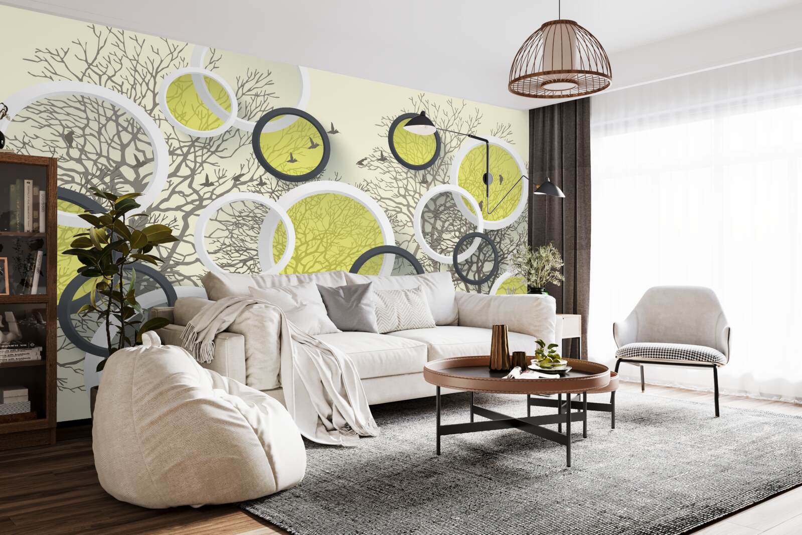 Fototapeta okręgi soczewek odzwierciedlają teksturę drzew