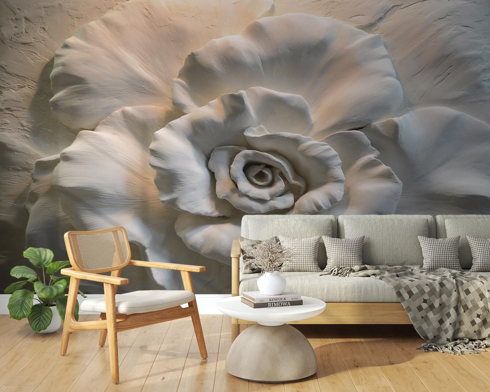 Fototapeta bliskie ujęcie ogromnej białej róży