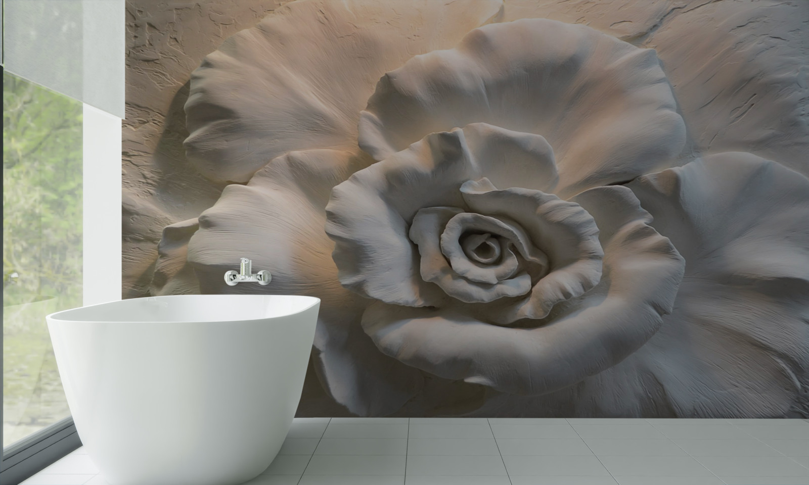 Fototapeta bliskie ujęcie ogromnej białej róży