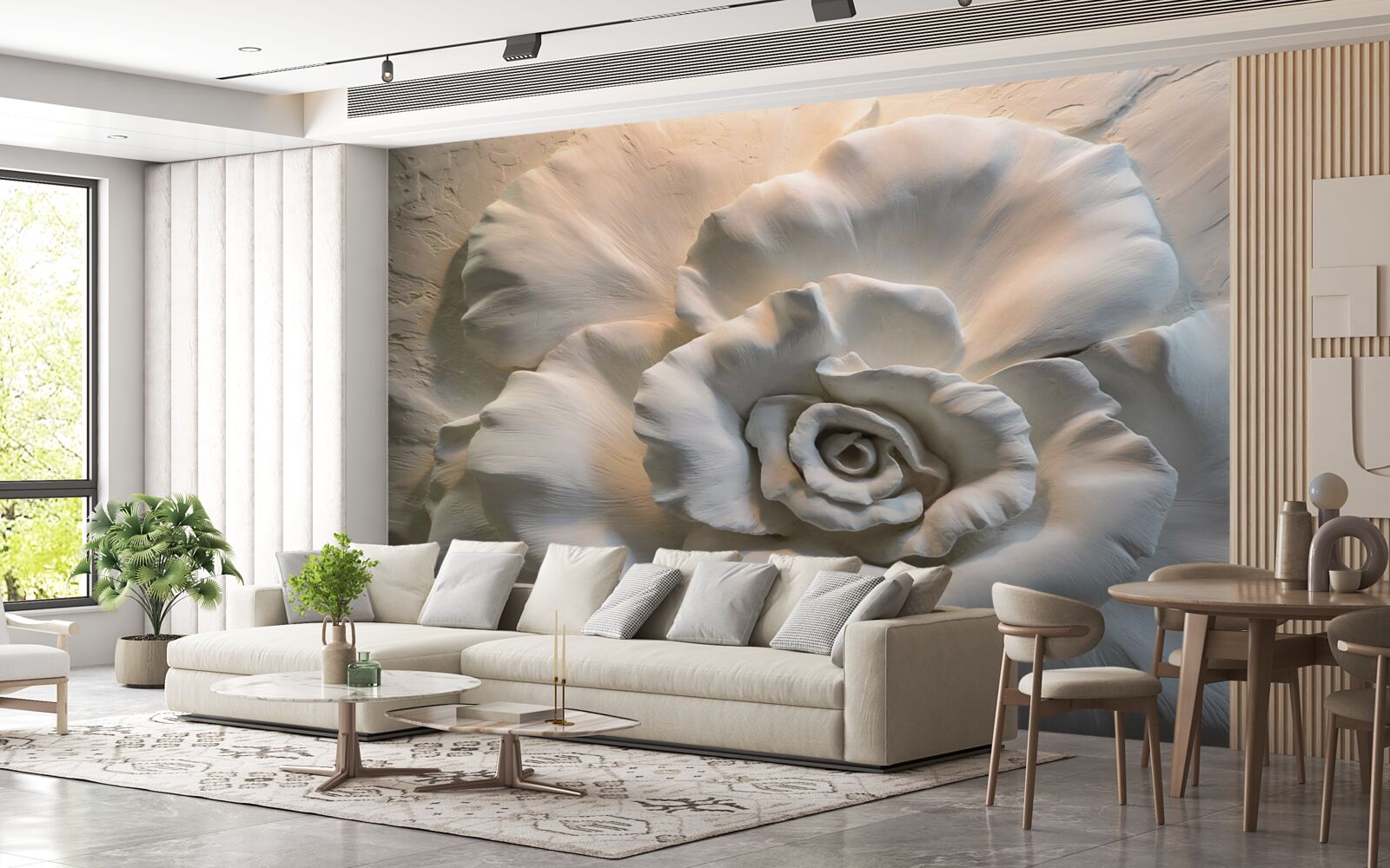 Fototapeta bliskie ujęcie ogromnej białej róży