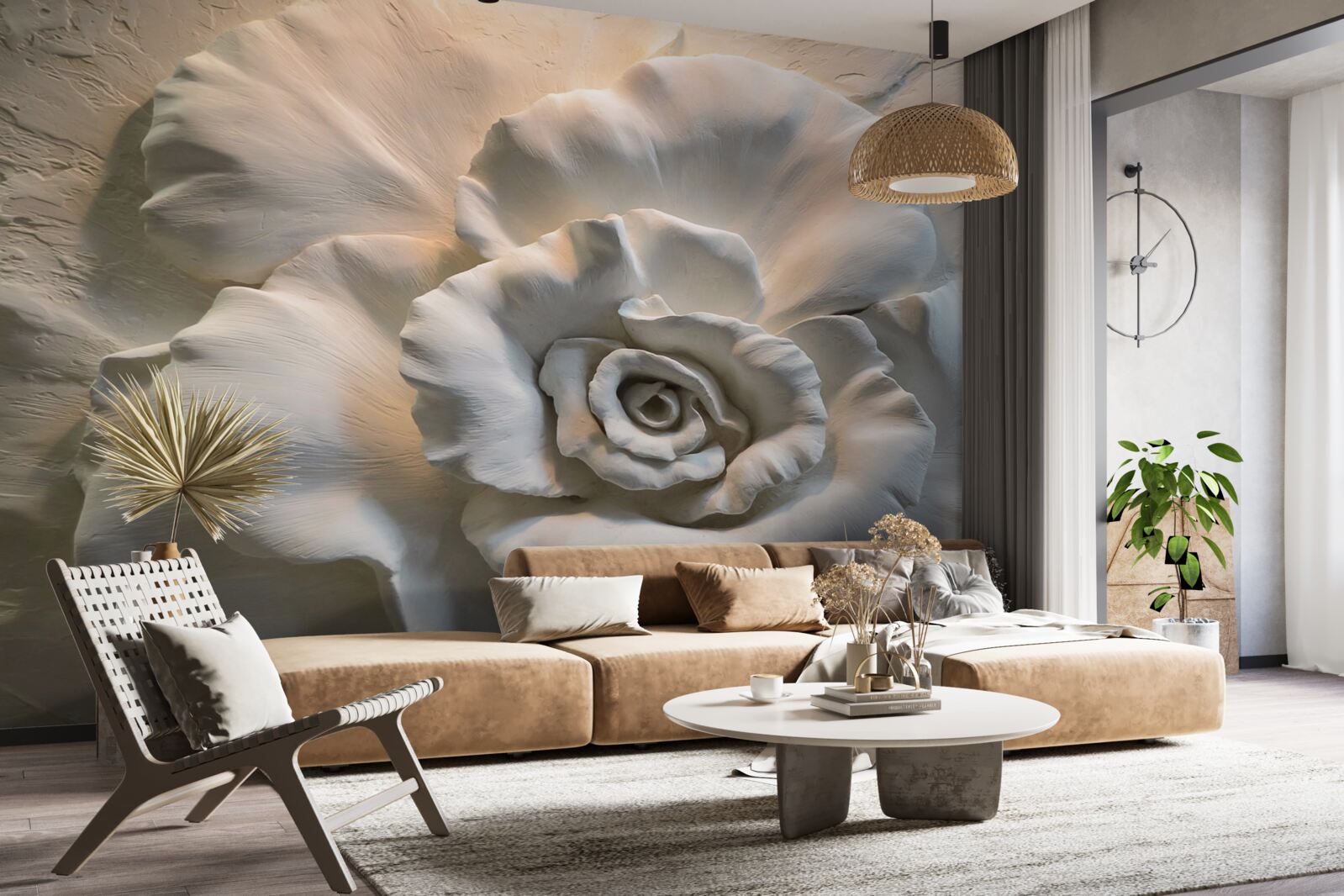 Fototapeta bliskie ujęcie ogromnej białej róży