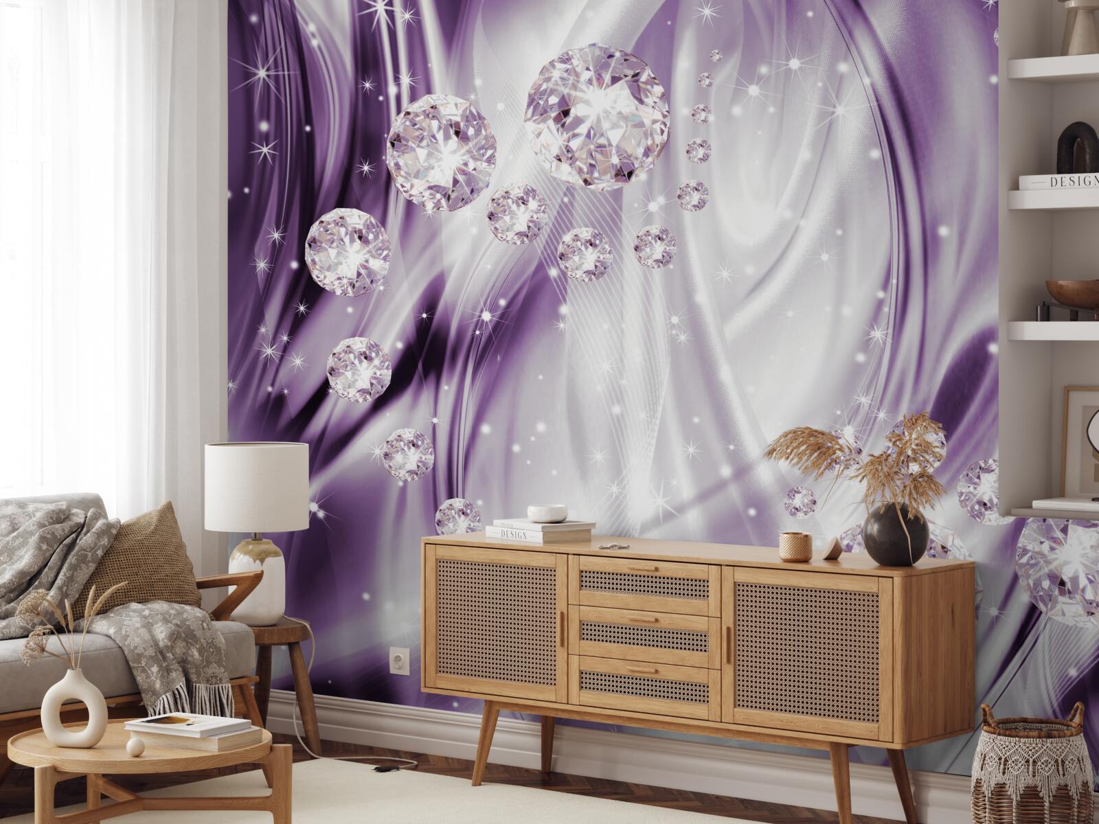 Fototapeta kamienie na tle lawendowej równości