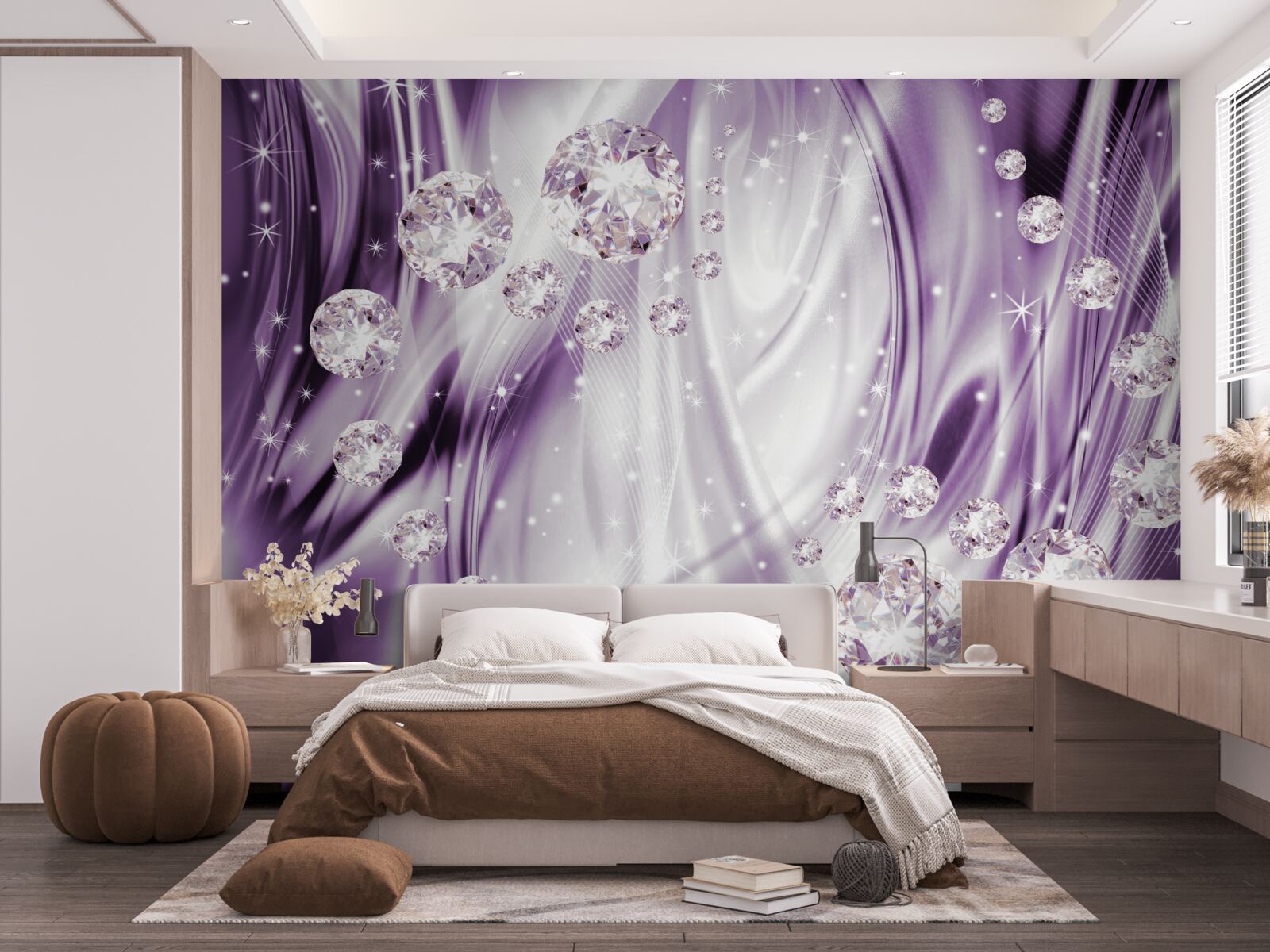 Fototapeta kamienie na tle lawendowej równości