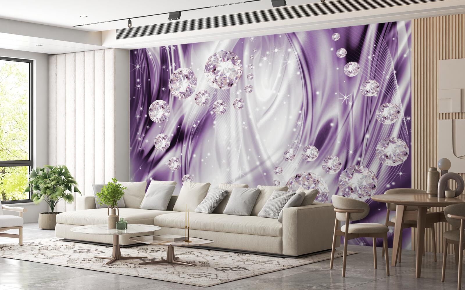 Fototapeta kamienie na tle lawendowej równości