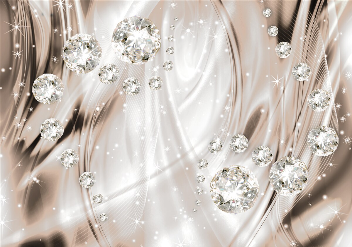 Fototapeta brązowy jedwab zdobiony jest kamieniami szlachetnymi