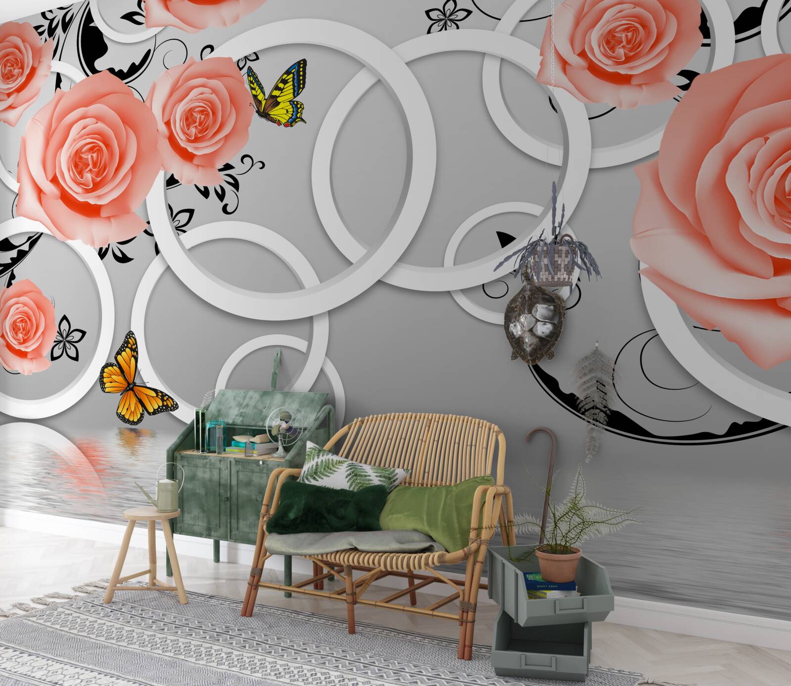 Fototapeta delikatne pąki brzoskwiniowych róż