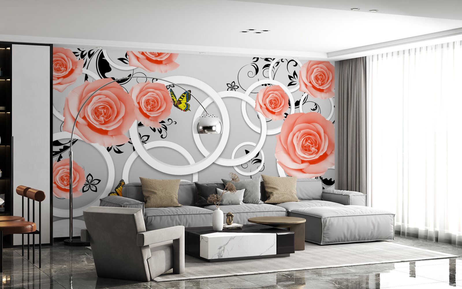 Fototapeta delikatne pąki brzoskwiniowych róż