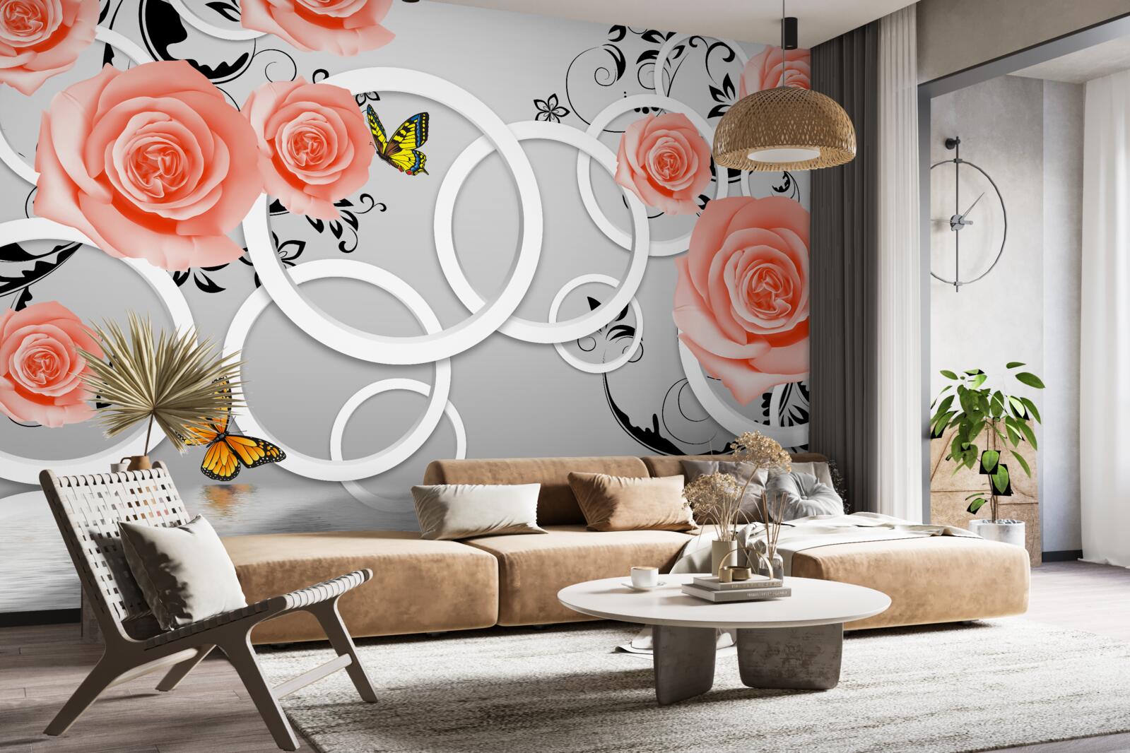 Fototapeta delikatne pąki brzoskwiniowych róż