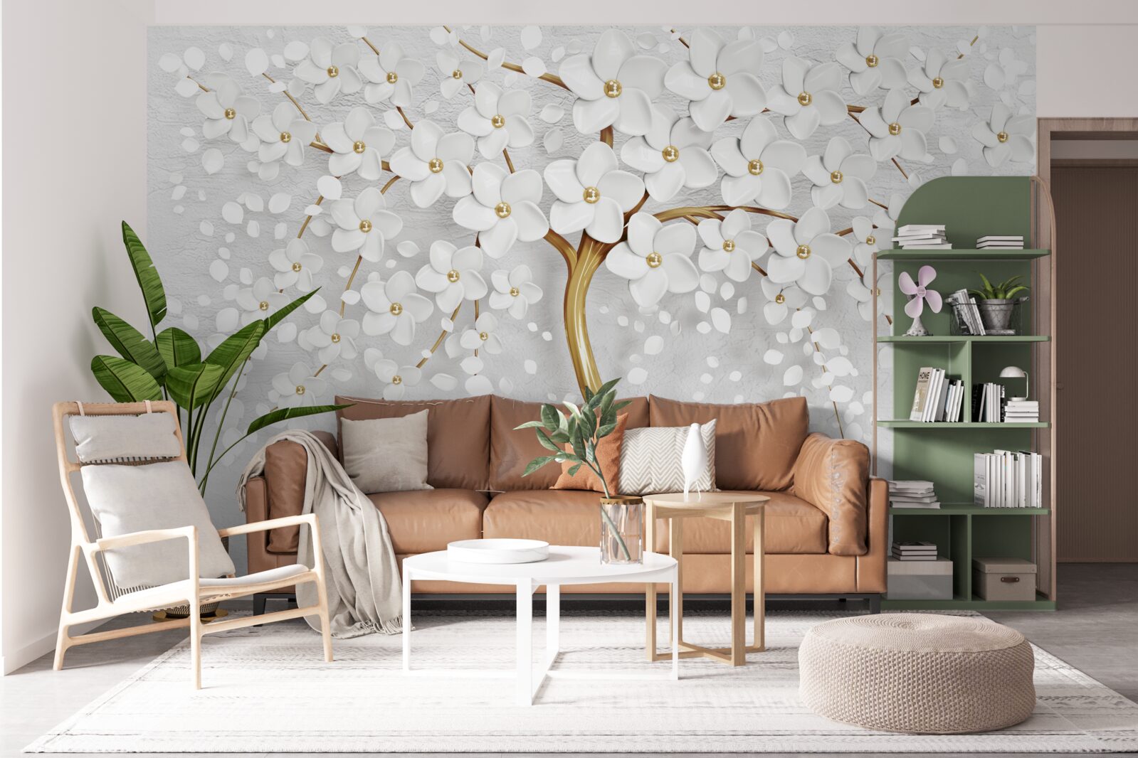 Fototapeta białe kwitnące drzewo z małymi kwiatami